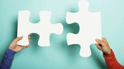 two puzzle pieces together
